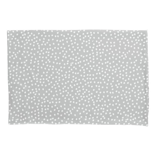 Gray Polka Dot Pillowcase (Front)