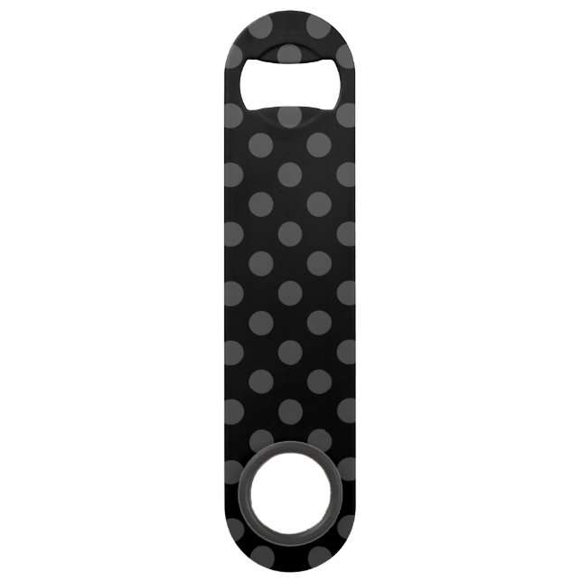 Gray polka dots on black bar key (Front)