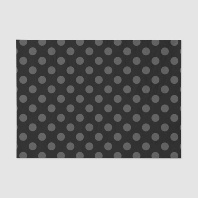 Gray polka dots on black tissue paper (Front)