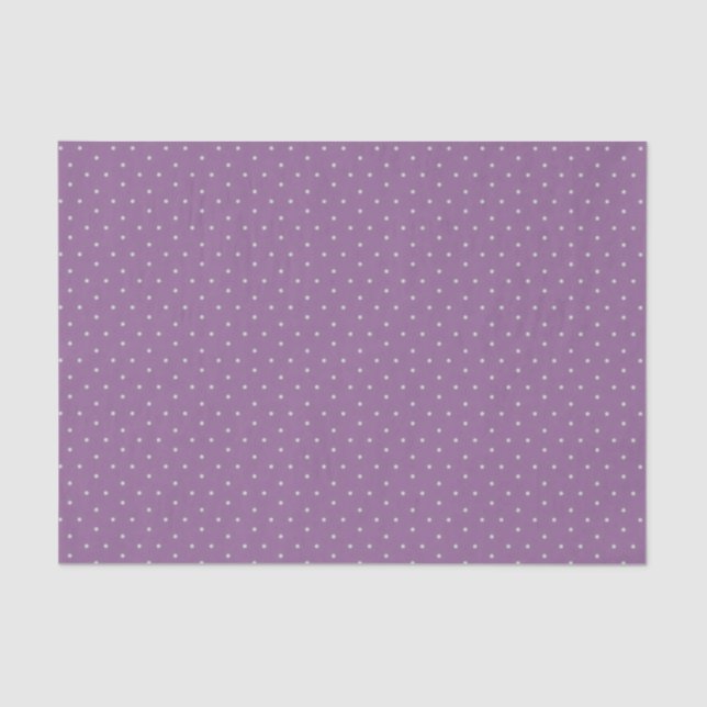 Gray Polka Dots on Purple Background Tissue Paper (Front)