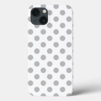 Gray polka dots on white Case-Mate iPhone case