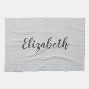 Gray polka dots trendy kitchen towel