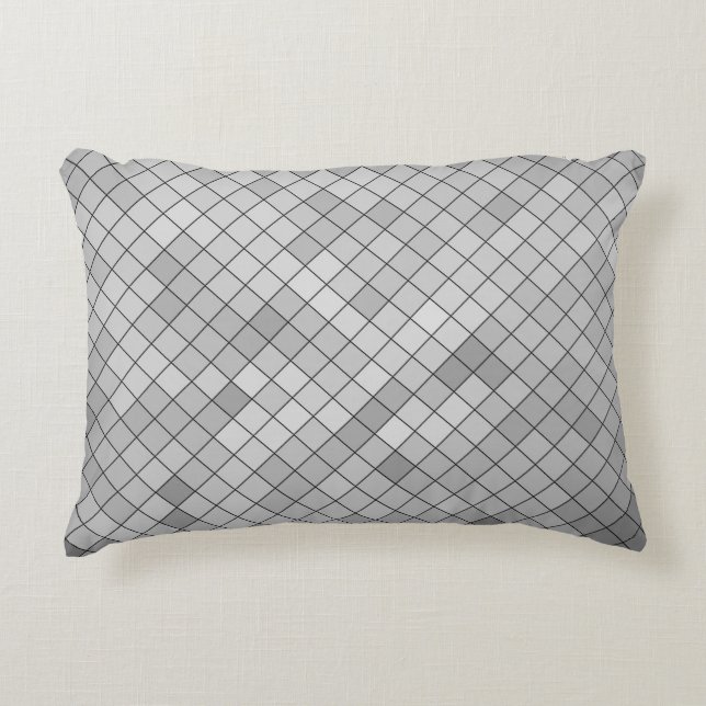 Gray polygonal illustration, which consist of tria accent pillow (Front)