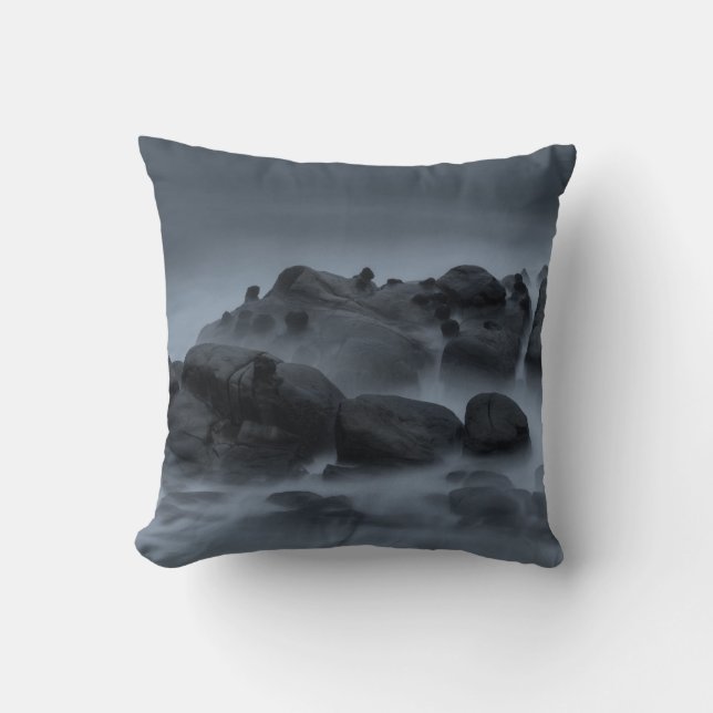 GRAY ROCKS THROW PILLOW (Front)