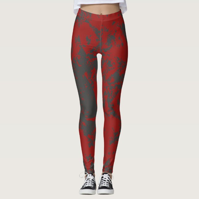 Gray rouge amusant Colorful Paint Leggings (Devant)