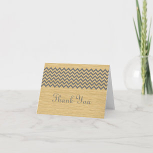Gray Rustic Chevron Carte de remerciements
