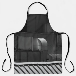 GRAY SCALE PHOTO OF A TRAIN APRON