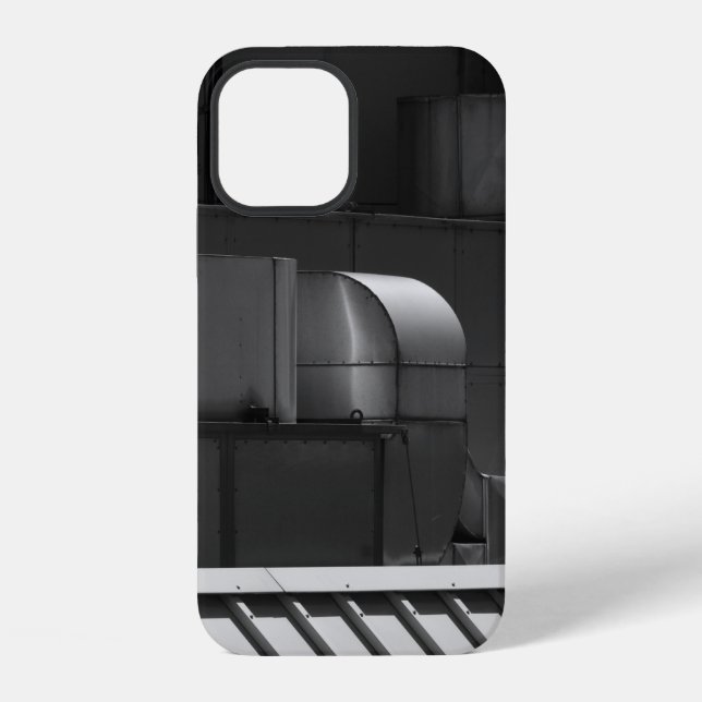 GRAY SCALE PHOTO OF A TRAIN iPhone CASE (Back)