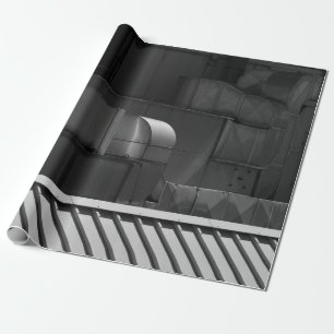 GRAY SCALE PHOTO OF A TRAIN WRAPPING PAPER