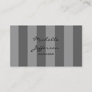 Gray Shades Stripes Motif Manager Carte de visite