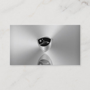 Gray silver metallic logo car detailing business card