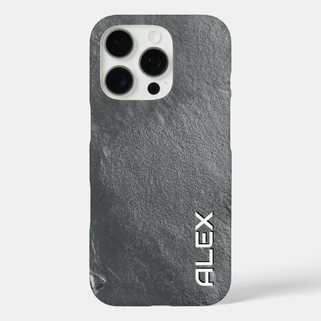 Gray Slate Texture iPhone Case (Back)