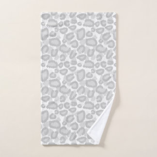 Gray Snow Leopard Hand Towel / Animal Print