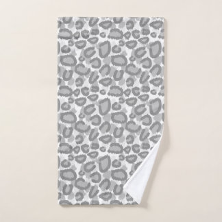 Gray Snow Leopard Hand Towel / Animal Print