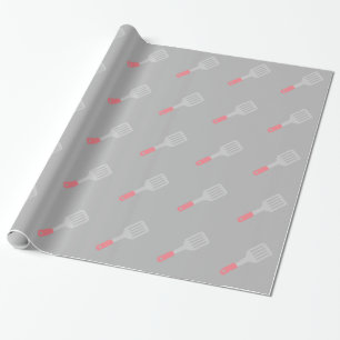 Gray Spatula Utensils Wrapping Paper