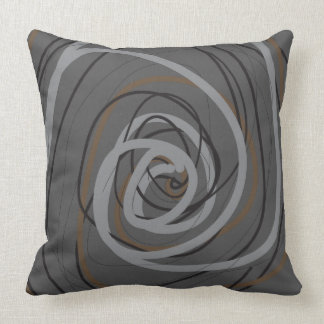 GRAY SPIRAL BLACK DESIGN Retro Throw Pillow