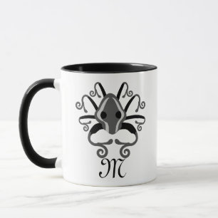 Gray Squid Monogram Mug