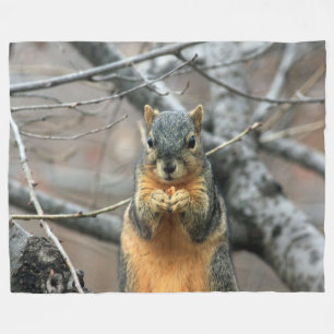 GRAY SQUIRREL FLEECE BLANKET