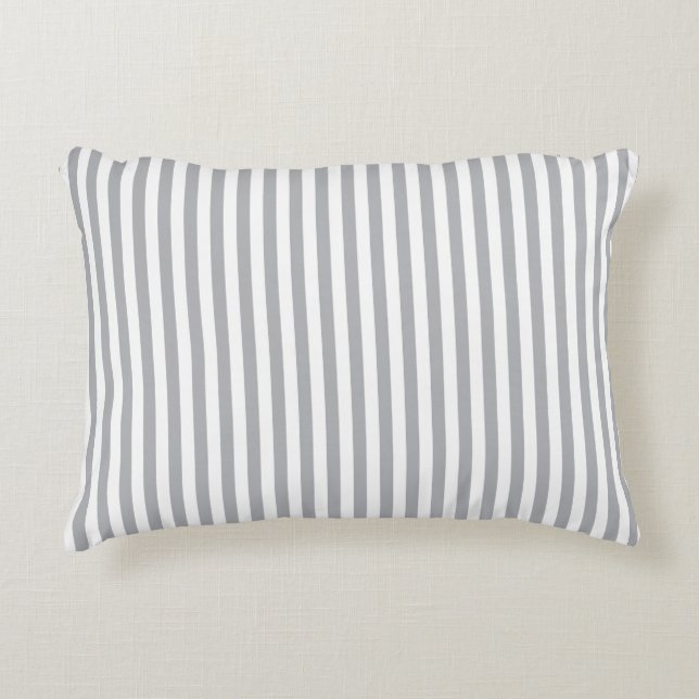 Gray Stripe Accent Pillow (Front)