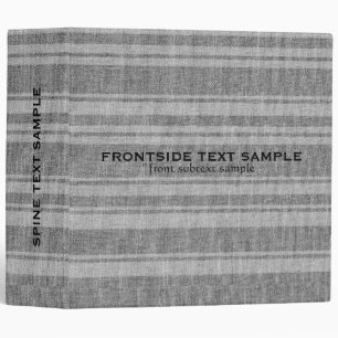 Gray Stripes Pattern Faux Linen Burlap Look Binder