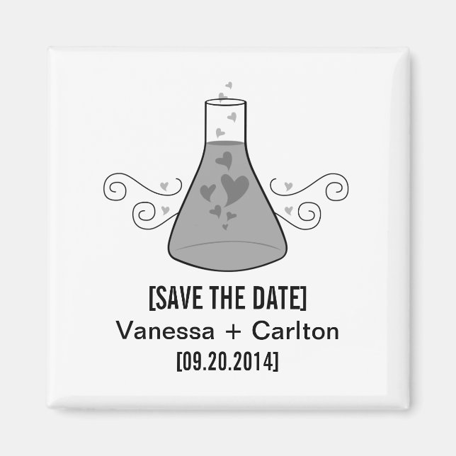 Gray Sweet Chimie Enregistrer la date Magnet (Devant)