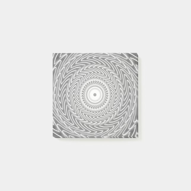 Gray swirl circles pattern post-it notes (Front)