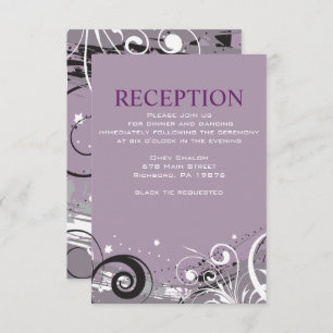 GRAY SWIRLS Carte de réception de mariage juif