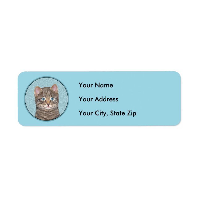 Gray Tabby Cat Painting - Cute Original Cat Art (Front)