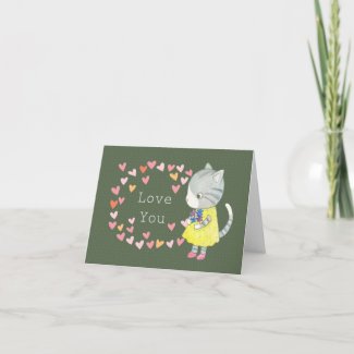 Gray Tabby Kitty Cat Cute Cat love You anniversary