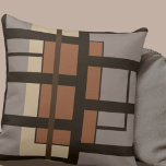 Gray Taupe & Dark Brown Artistic Geometric Design Throw Pillow<br><div class="desc">Modern throw pillow features a gray taupe and dark brown geometric pattern with rich sienna accents. This modern abstract geometric design is build on combinations of repeated rectangles, which are overlapped and interlaced to form an interesting artistic pattern. A modern neutral decorative pillow for your bedroom or favorite chair, a...</div>