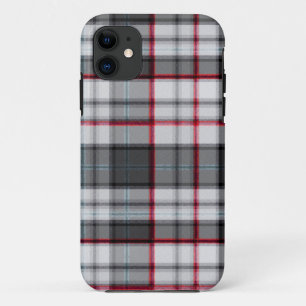 Gray textured tartan plaid iPhone 11 case