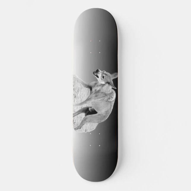 Gray Timber Wolf Snarl Skateboard (Front)