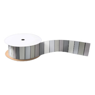 Gray Tones With Black Stripes On Watercolor Paper Satin Ribbon