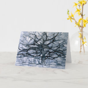 Gray Tree - Piet Mondrian - Abstract Art  Card