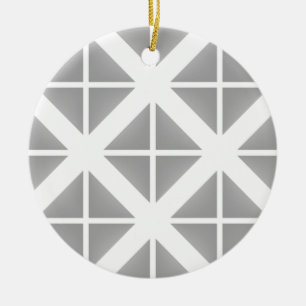 Gray Trendy Triangle Pattern Ceramic Ornament