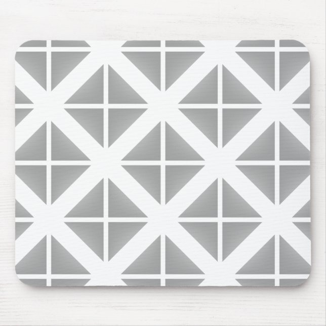 Gray Trendy Triangle Pattern Mouse Pad (Front)