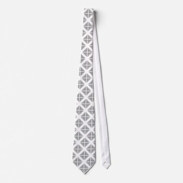 Gray Trendy Triangle Pattern Tie (Front)