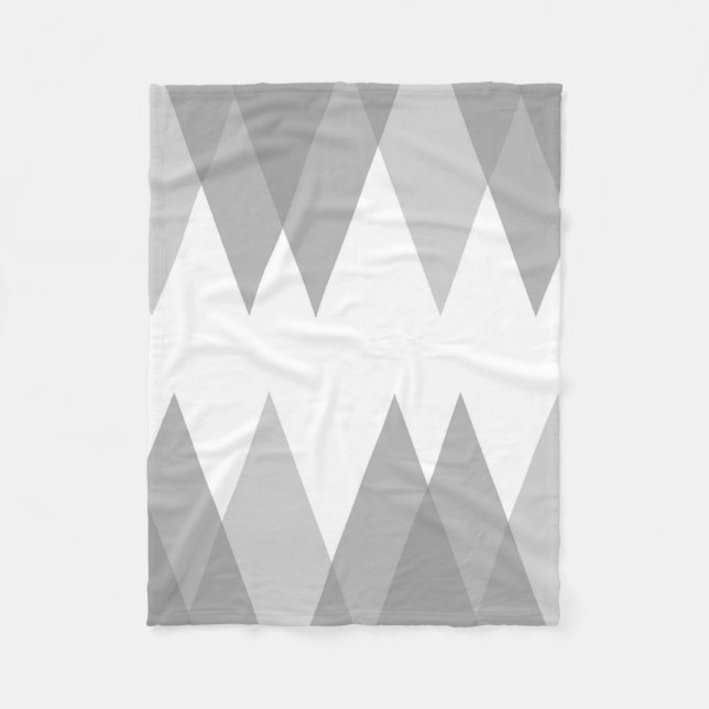 Gray triangles fleece blanket (Front)