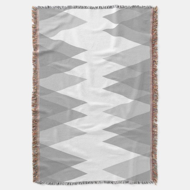 Gray triangles throw blanket (Front Vertical)
