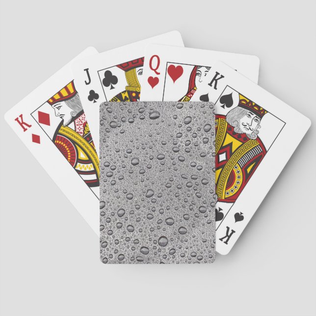 Gray water droplets playing cards (Back)