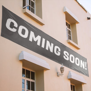 Gray & White Advertising Text Coming Soon Banner