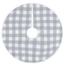 Gray & White Buffalo Check Tree Skirt