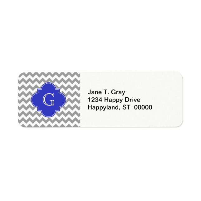 Gray White Chevron Cobalt (Devant)