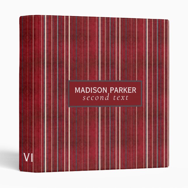 Gray & White Lines  Binder (Front/Spine)