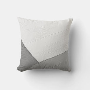 Gray & White Minimalist Abstract Throw Pillow
