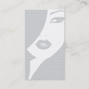 GRAY & WHITE PATTERNED GIRL Business Card