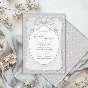 Gray & White Vintage Bridal Shower Invitation