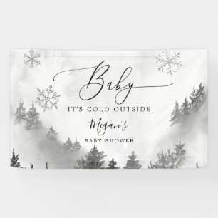 Gray Winter Wonderland Baby Shower Banner