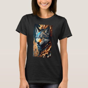 Gray Wolf Colorful Wildlife Forest Wolves Galaxy M T-Shirt