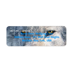 GRAY WOLF EYES Faune Retour Adresse Étiquettes